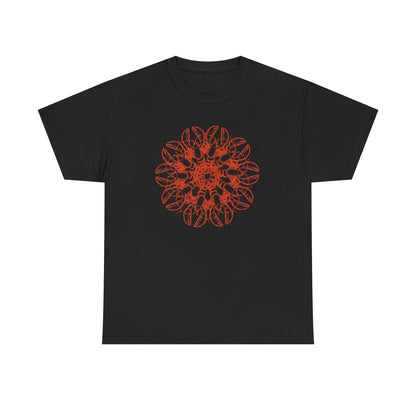 Lobster Mandala Blossom Unisex Heavy Cotton Tee
