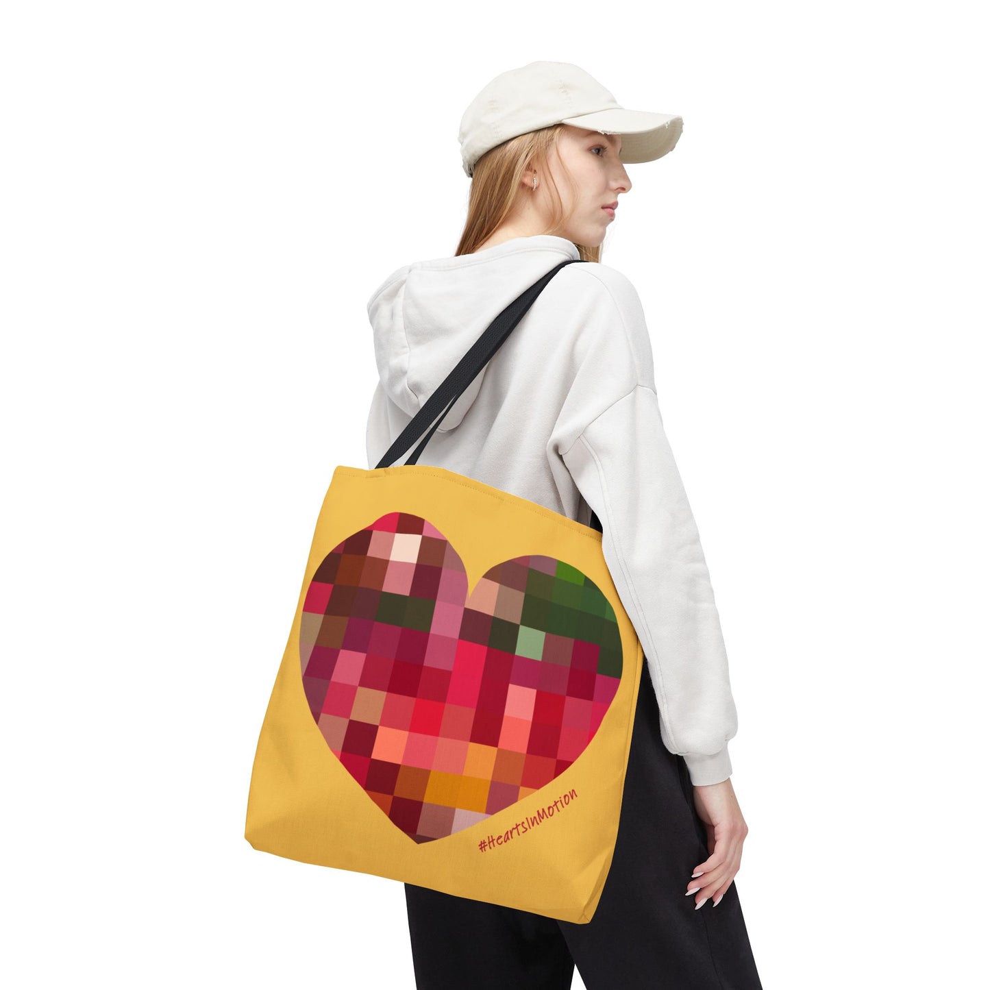 Heart Pixel Art Tote Bag - Colourful & Fun Design - #HeartsInMotion