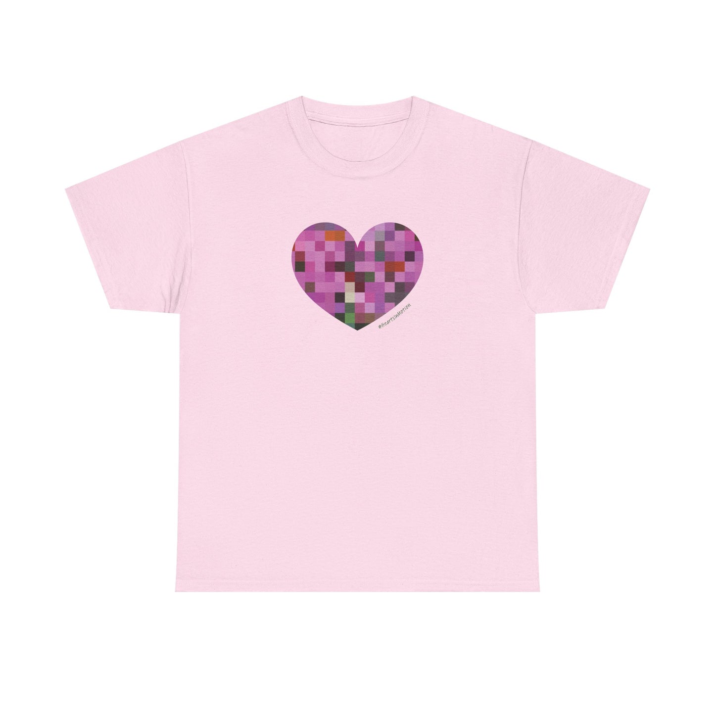 Pixel Heart Mosaic Unisex Heavy Cotton Tee - Colorful Love Shirt