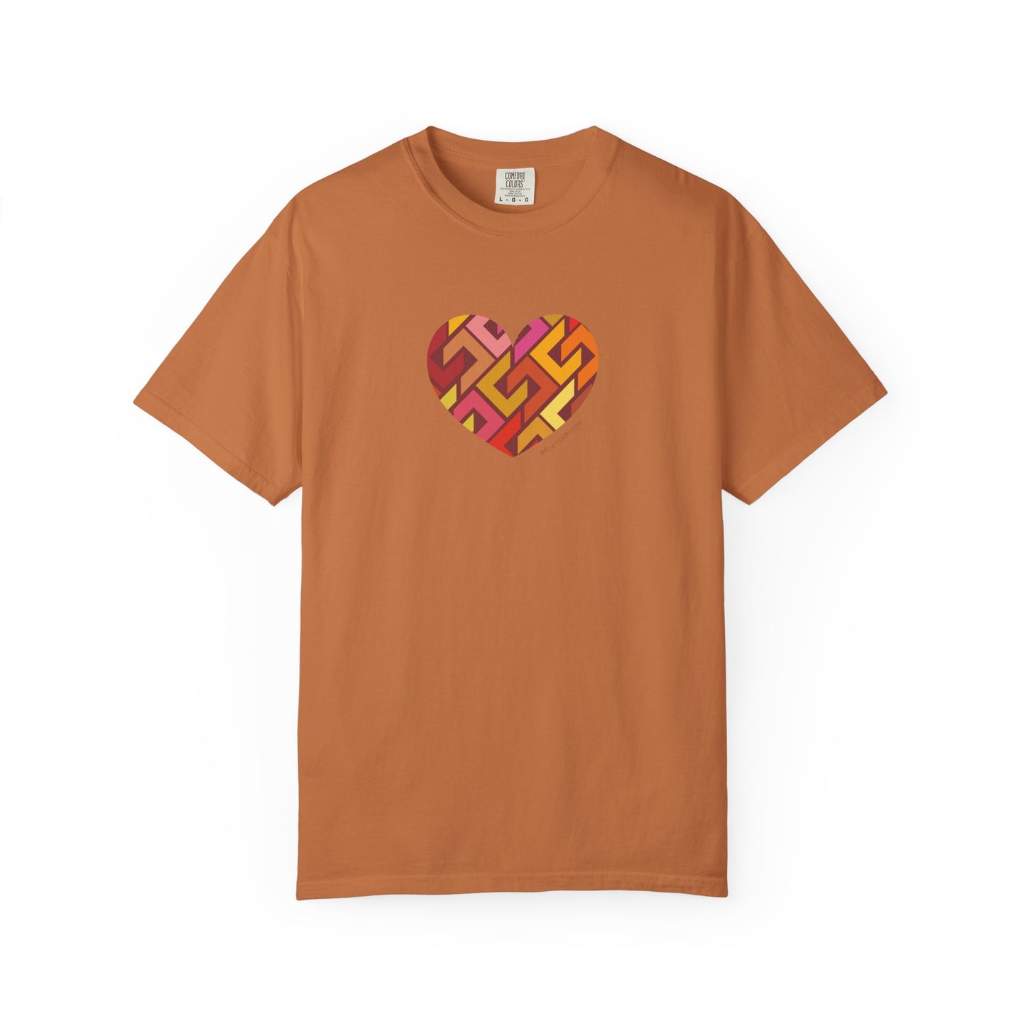 Colourful Heart Pattern Unisex Garment-Dyed T-Shirt - #HeartsInMotion