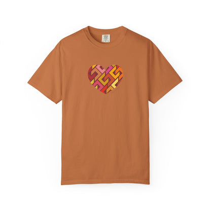 Colourful Heart Pattern Unisex Garment-Dyed T-Shirt - #HeartsInMotion