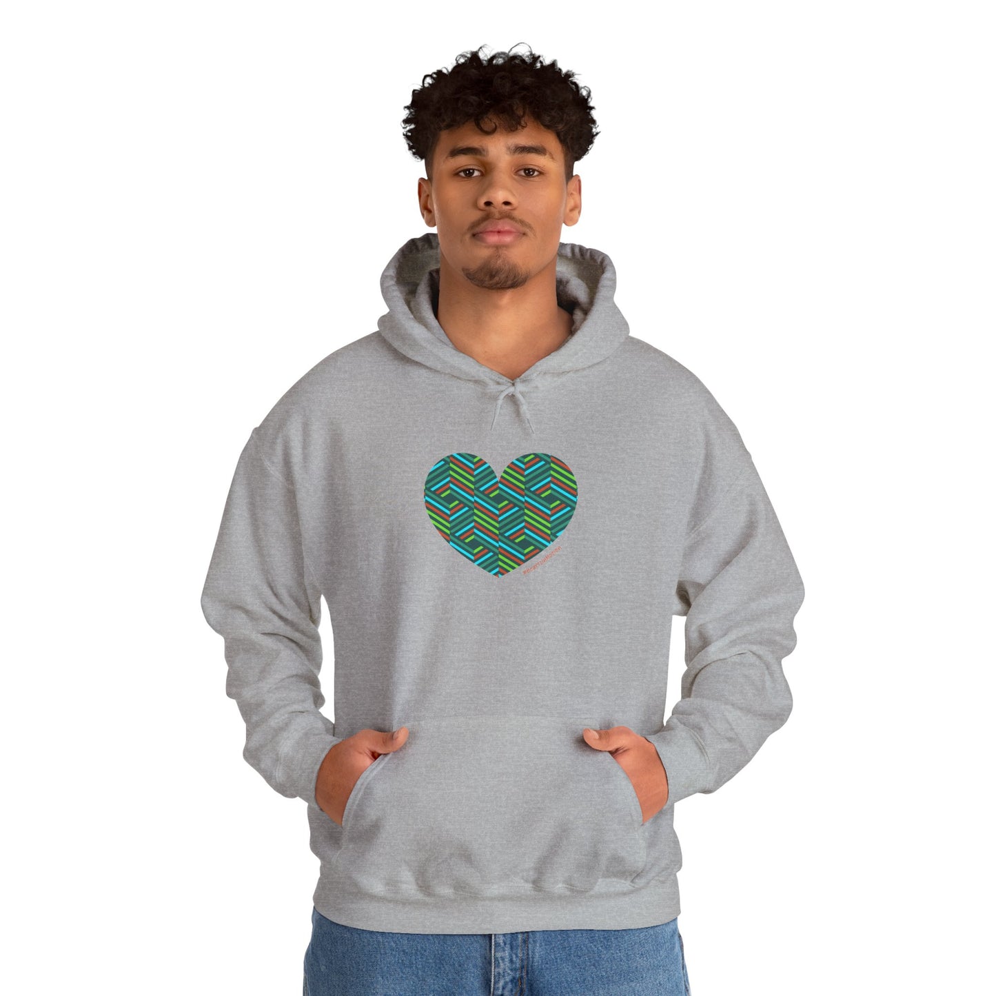 Colourful Heart Hoodie, Unisex Heavy Blend Sweatshirt, #HeartsInMotion