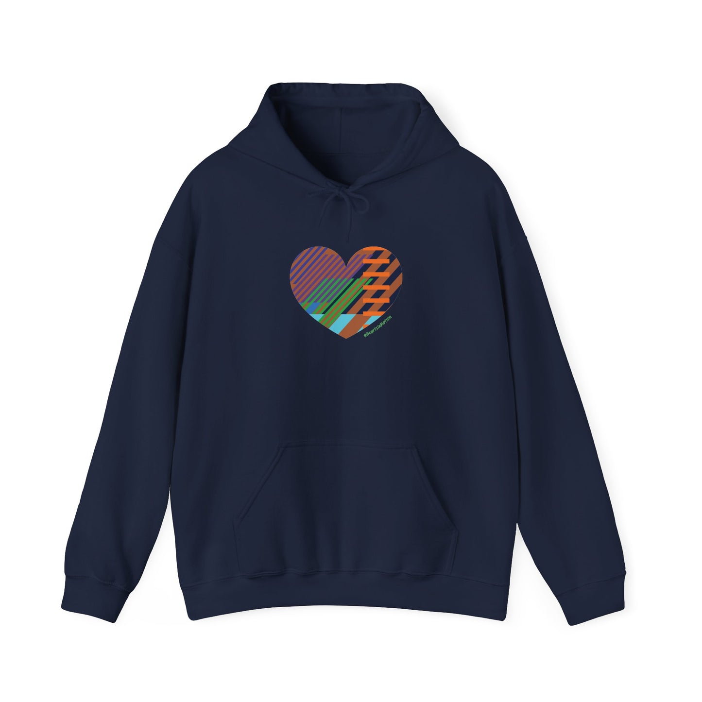 Colourful Heart Graphic Unisex Hoodie – #HeartsInMotion