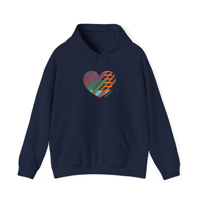 Colourful Heart Graphic Unisex Hoodie – #HeartsInMotion