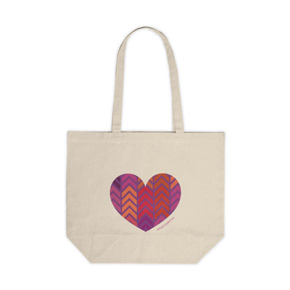 Colourful Chevron Heart Canvas Shopping Tote - #HeartsInMotion