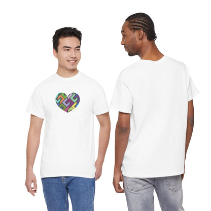 Colourful Heart Unisex Heavy Cotton Tee - Stylish & Comfortable Wear