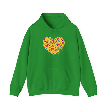 Colourful Dot Heart Hoodie - Unisex Heavy Blend™ #HeartsInMotion