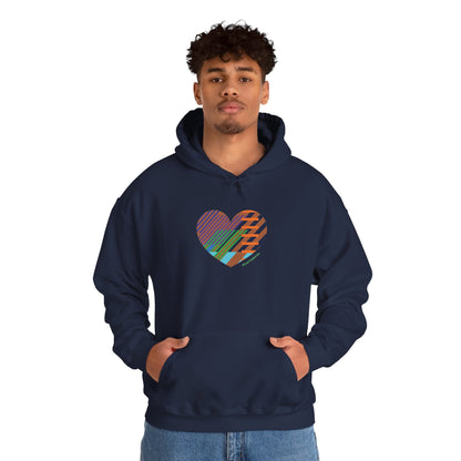 Colourful Heart Graphic Unisex Hoodie – #HeartsInMotion