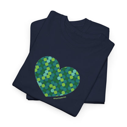 Green Dot Heart T-shirt - #HeartsInMotion - Love Over Hate