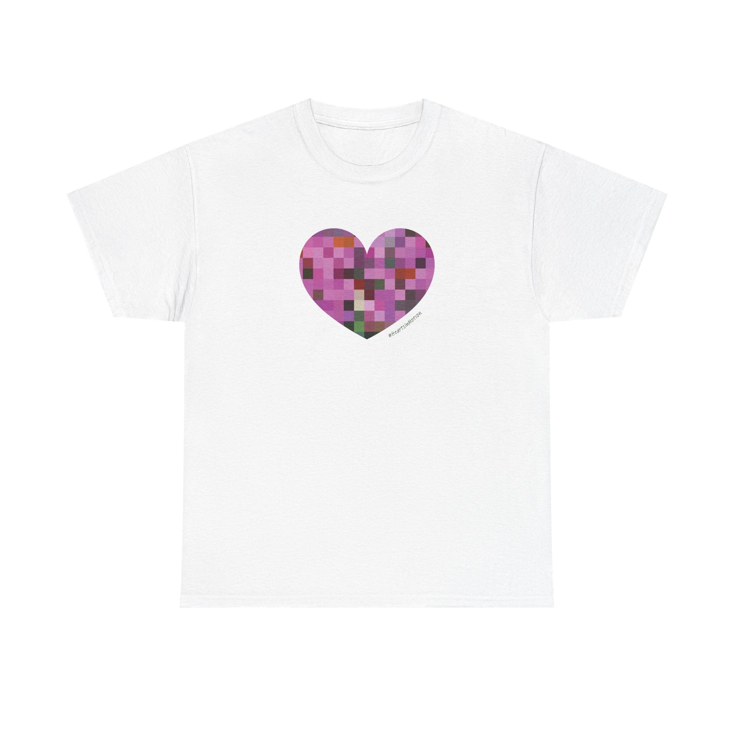 Pixel Heart Mosaic Unisex Heavy Cotton Tee - Colorful Love Shirt