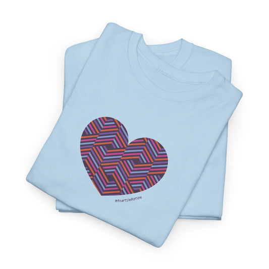 Colorful Geometric Heart Unisex Heavy Cotton Tee - #HeartsInMotion