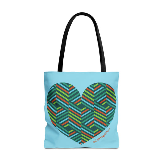 Colourful Heart Pattern Tote Bag | Eco-Friendly Shopping Bag, #HeartsInMotion