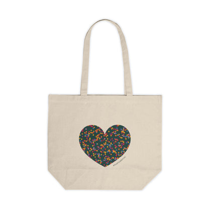 Colourful Heart Canvas Shopping Tote - Eco-Friendly Bag #HeartsInMotion