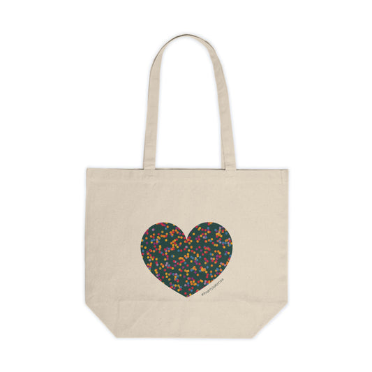 Colourful Heart Canvas Shopping Tote - Eco-Friendly Bag #HeartsInMotion