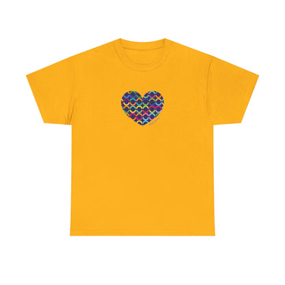 8" Rainbow Scales Heart Tee - #HeartsInMotion