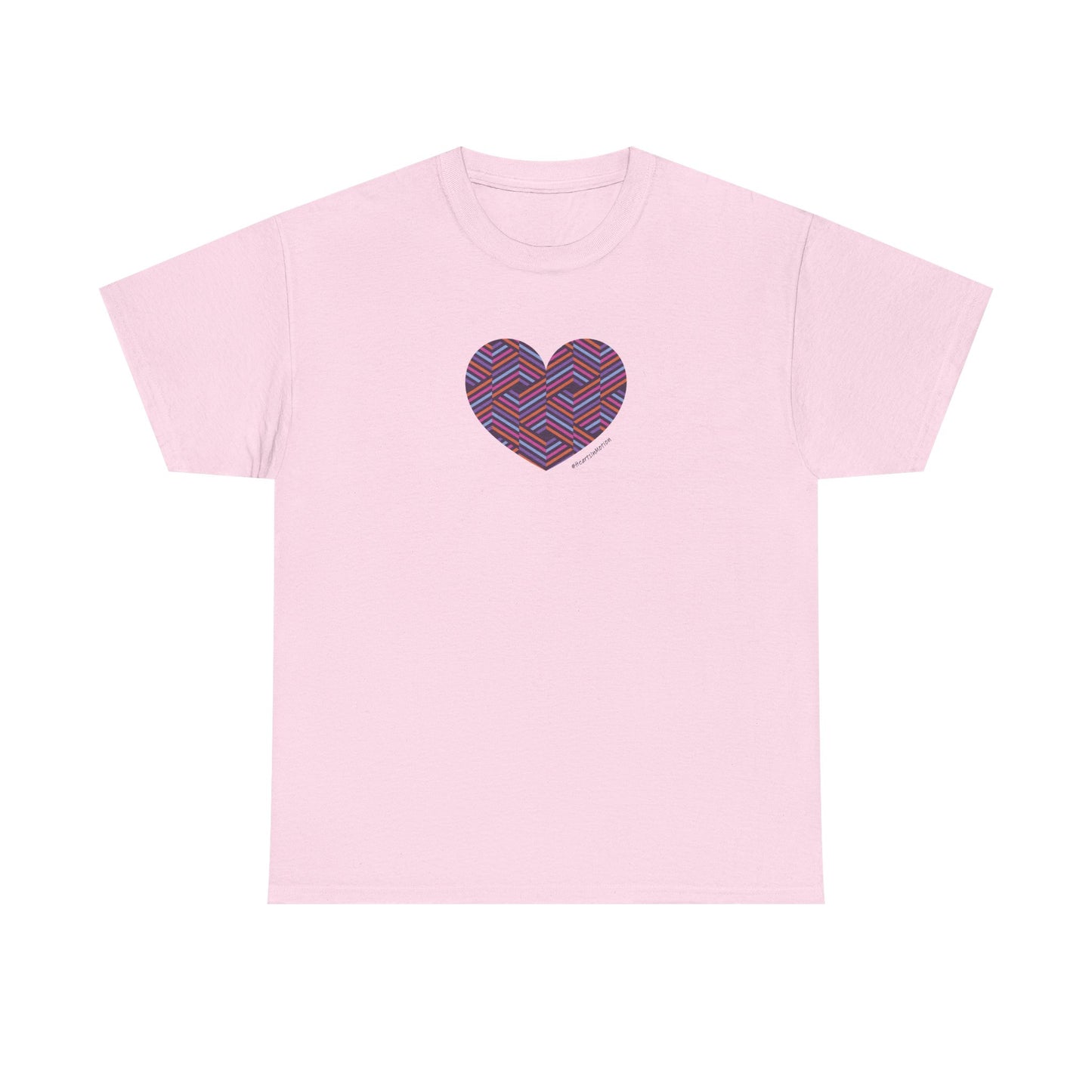 Colorful Geometric Heart Unisex Heavy Cotton Tee - #HeartsInMotion