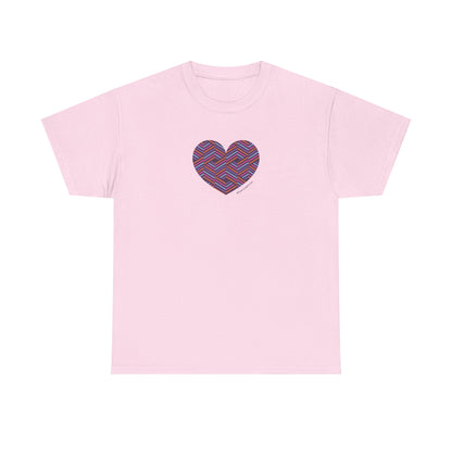 Colorful Geometric Heart Unisex Heavy Cotton Tee - #HeartsInMotion