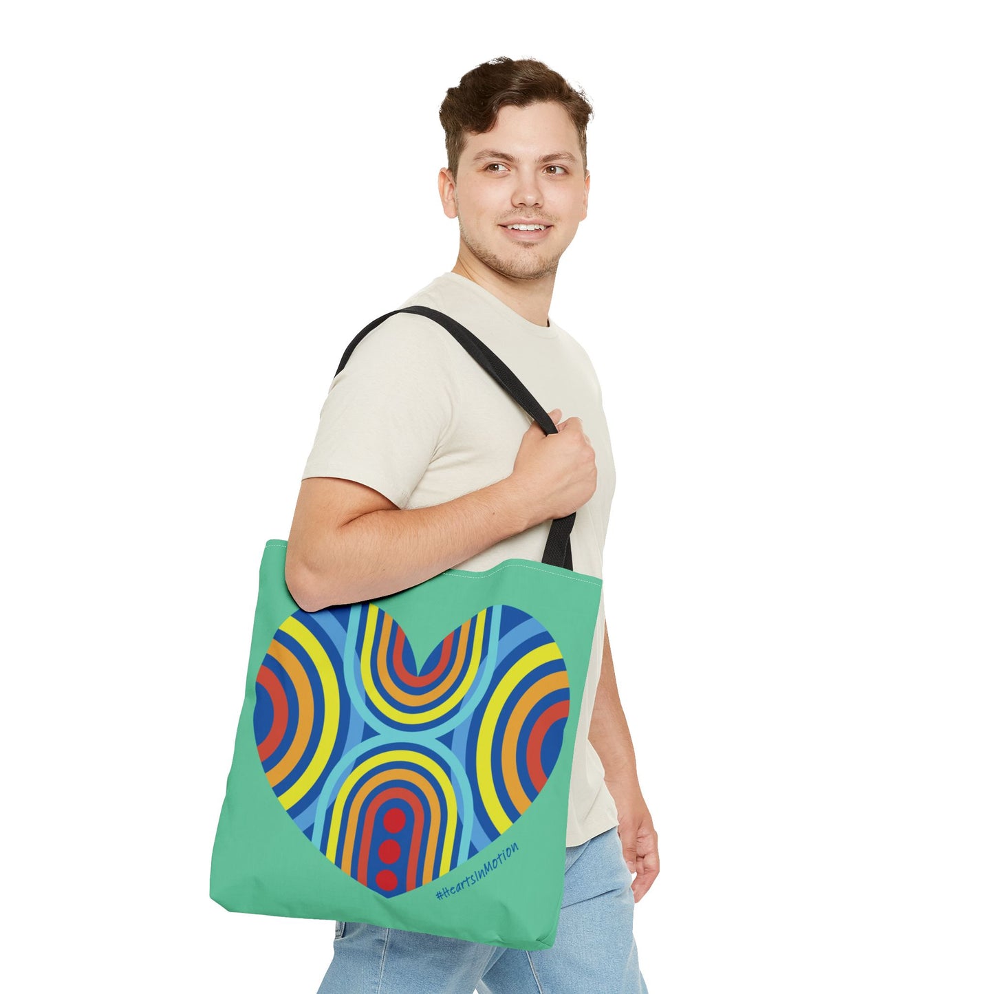 Colourful Heart Pattern Tote Bag - #HeartsInMotion