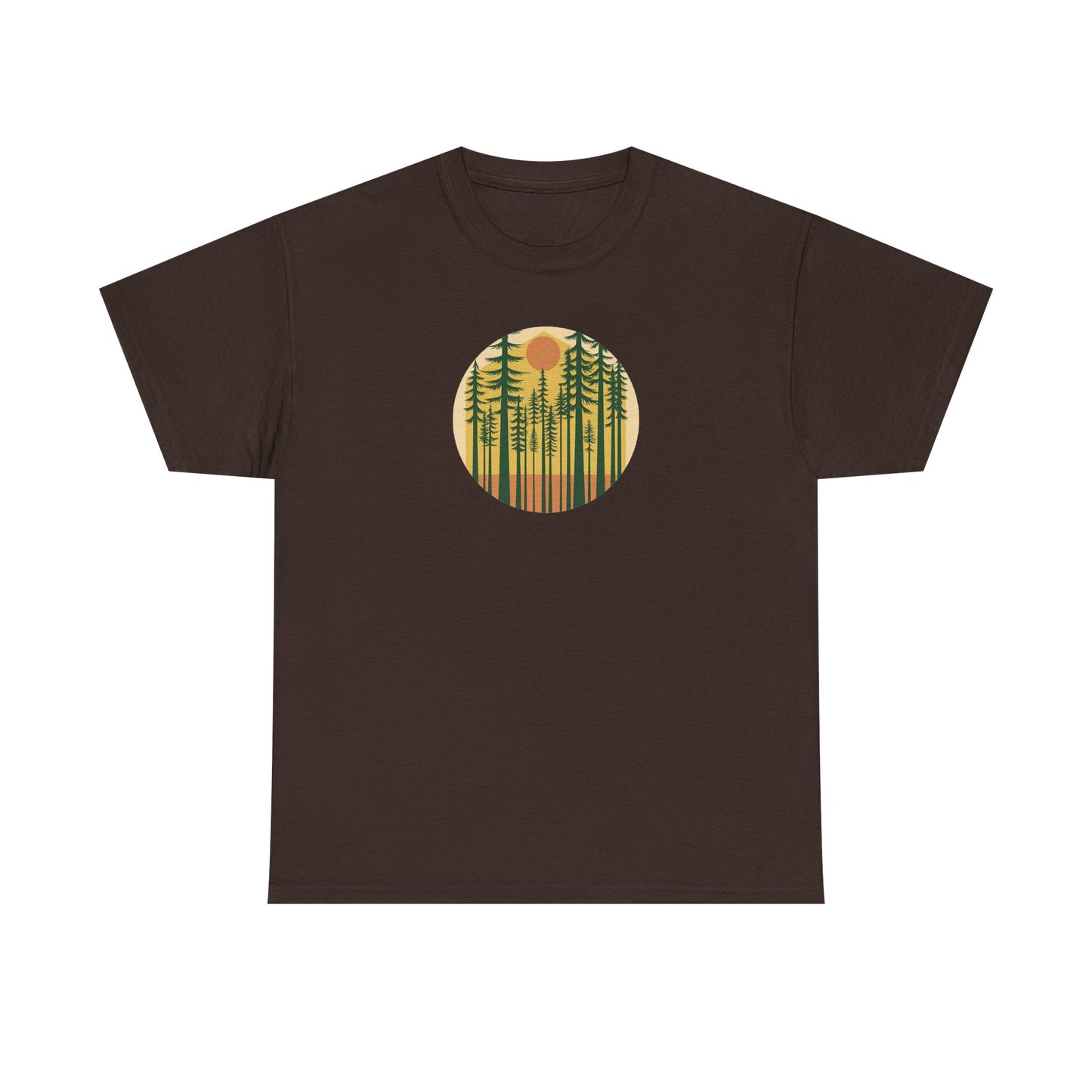 Nature Sunset Unisex Heavy Cotton Tee, Outdoor Tee, Gift for Nature Lovers