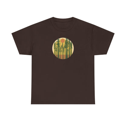 Nature Sunset Unisex Heavy Cotton Tee, Outdoor Tee, Gift for Nature Lovers