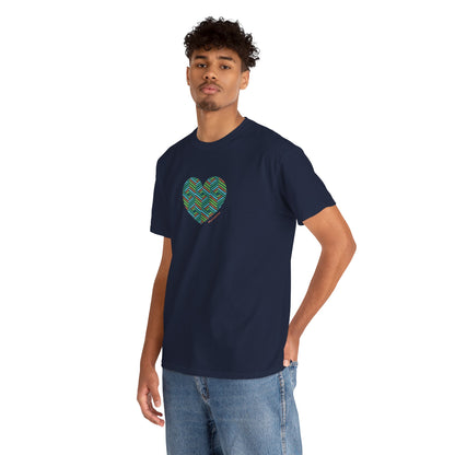 Colourful Heart Unisex Heavy Cotton Tee | Casual Gift, #HeartsInMotion