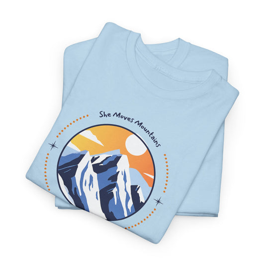 Mountain Sunrise Heavy Cotton Tee, Outdoor Adventure Shirt, Nature Lover Gift