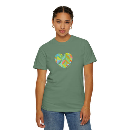 Colourful Heart Design Unisex Garment-Dyed T-Shirt - #HeartsInMotion
