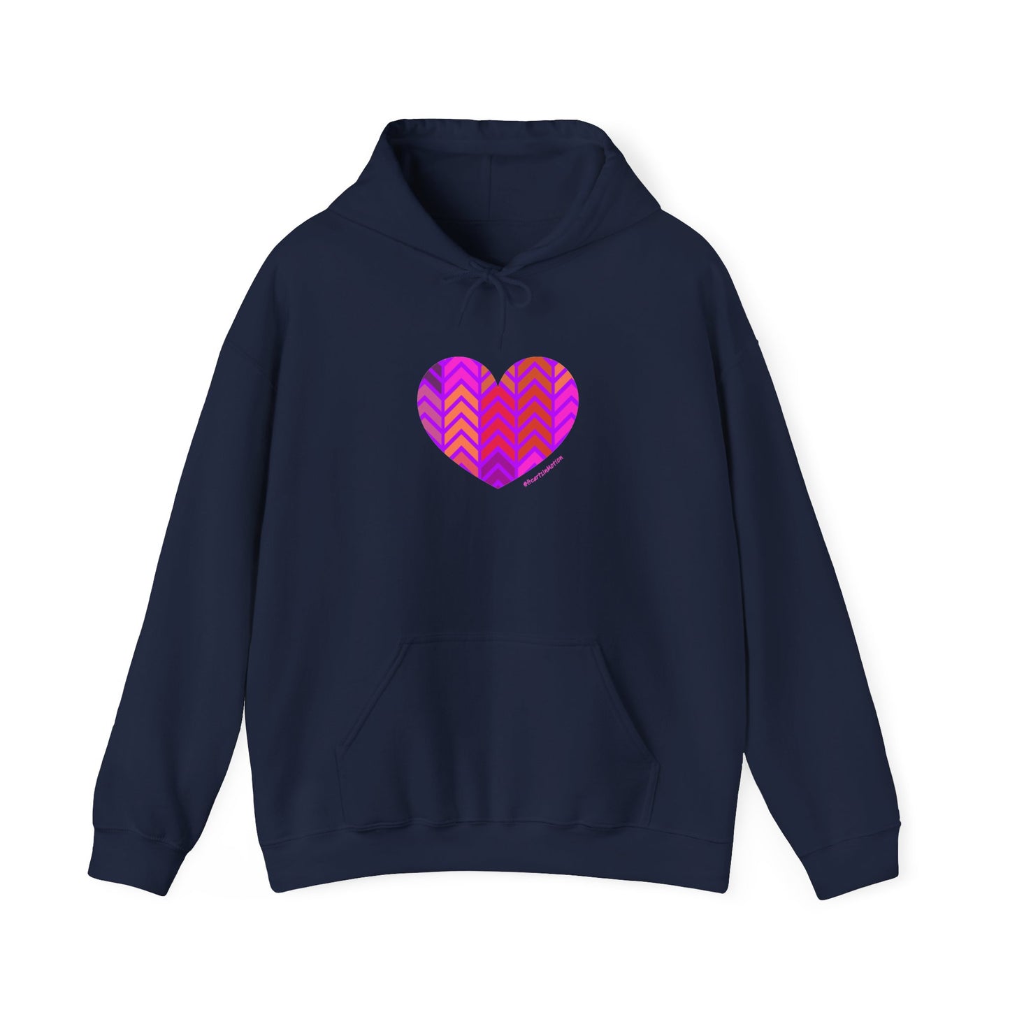 Heart Chevron Unisex Heavy Blend™ Hooded Sweatshirt - #HeartsInMotion