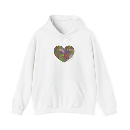 Heart Patterned Unisex Hooded Sweatshirt, Cozy Hoodie, #HeartsInMotion