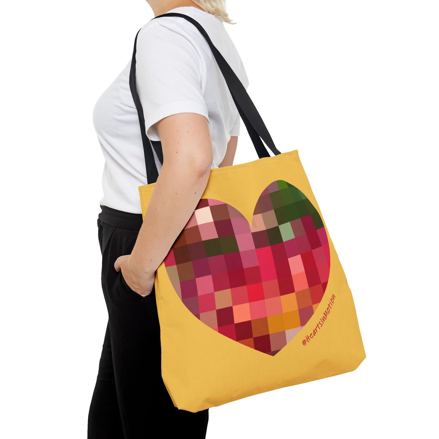 Heart Pixel Art Tote Bag - Colourful & Fun Design - #HeartsInMotion