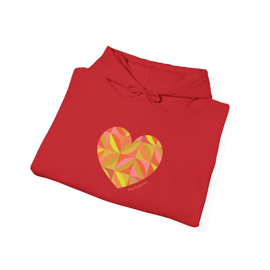 Colourful Heart Graphic Unisex Hooded Sweatshirt - #HeartsInMotion