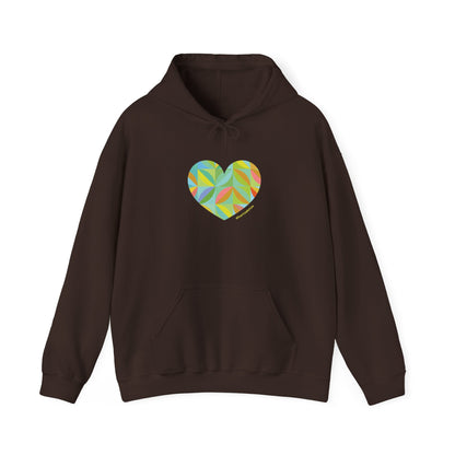 Colourful Heart Leaf Design Unisex Hoodie - Cozy and Stylish - #HeartsInMotion