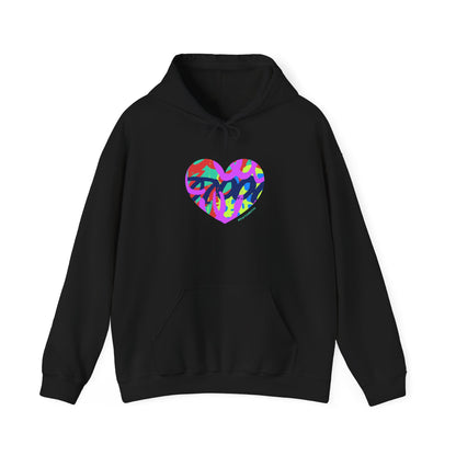 Colorful Grafitti Heart Hoodie – #HeartsInMotion - Love Over Hate