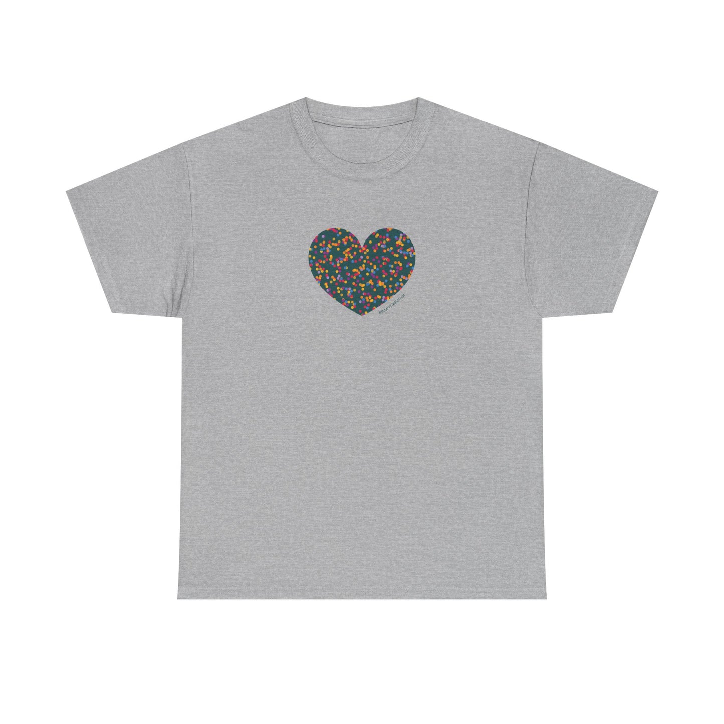 Colourful Heart Dot Unisex Heavy Cotton Tee - #HeartsInMotion T-Shirt