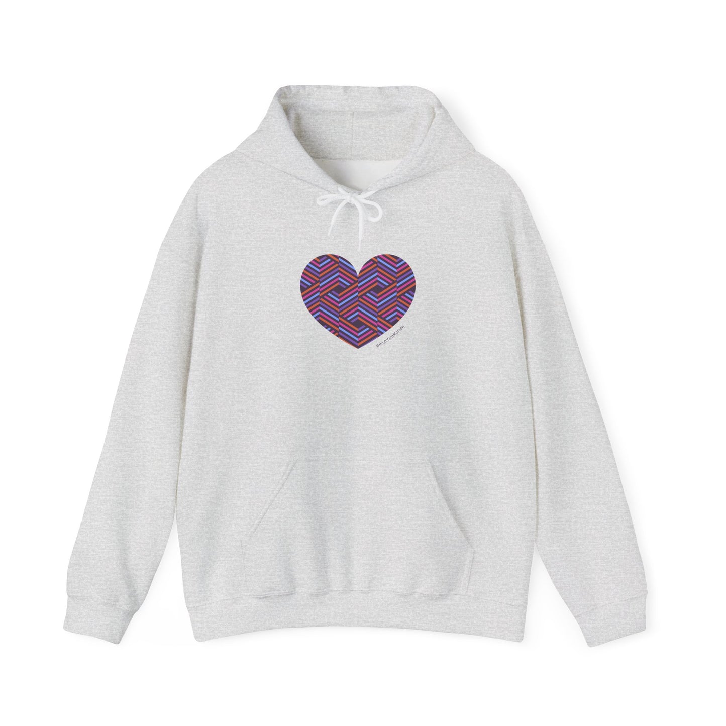 Colourful Heart Pattern Unisex Hoodie - Cozy Sweatshirt  #HeartsInMotion