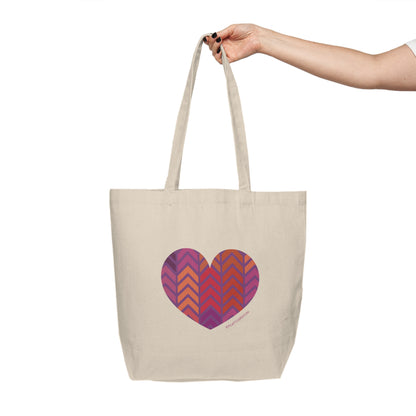 Colourful Chevron Heart Canvas Shopping Tote - #HeartsInMotion