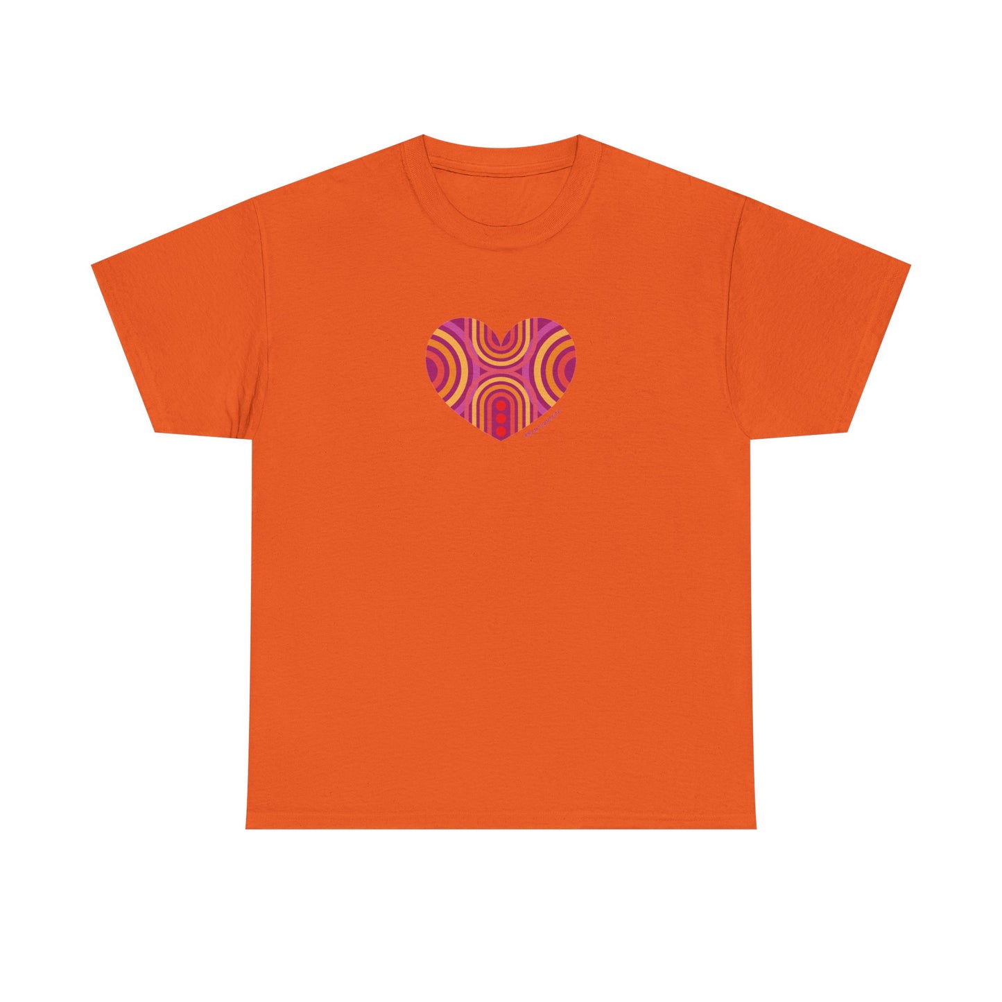 Retro Heart Unisex Heavy Cotton Tee - Vintage Style - #HeartsInMotion