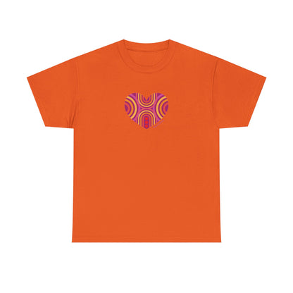 Retro Heart Unisex Heavy Cotton Tee - Vintage Style - #HeartsInMotion
