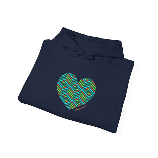Colourful Heart Hoodie, Unisex Heavy Blend Sweatshirt, #HeartsInMotion