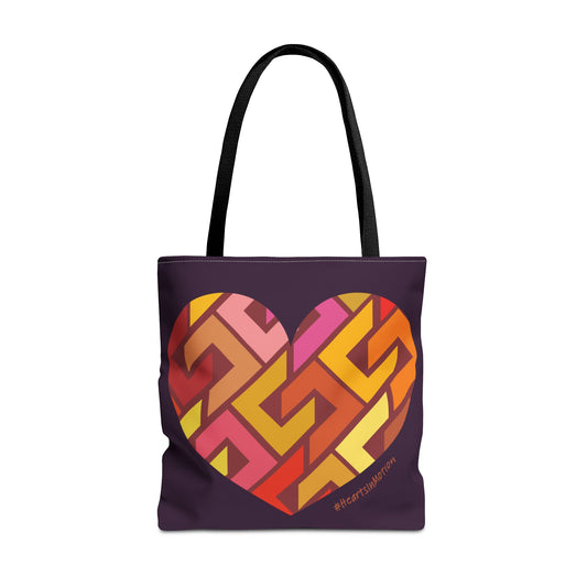 Colourful Heart Pattern Tote Bag - Perfect for Everyday Use - #HeartsInMotion