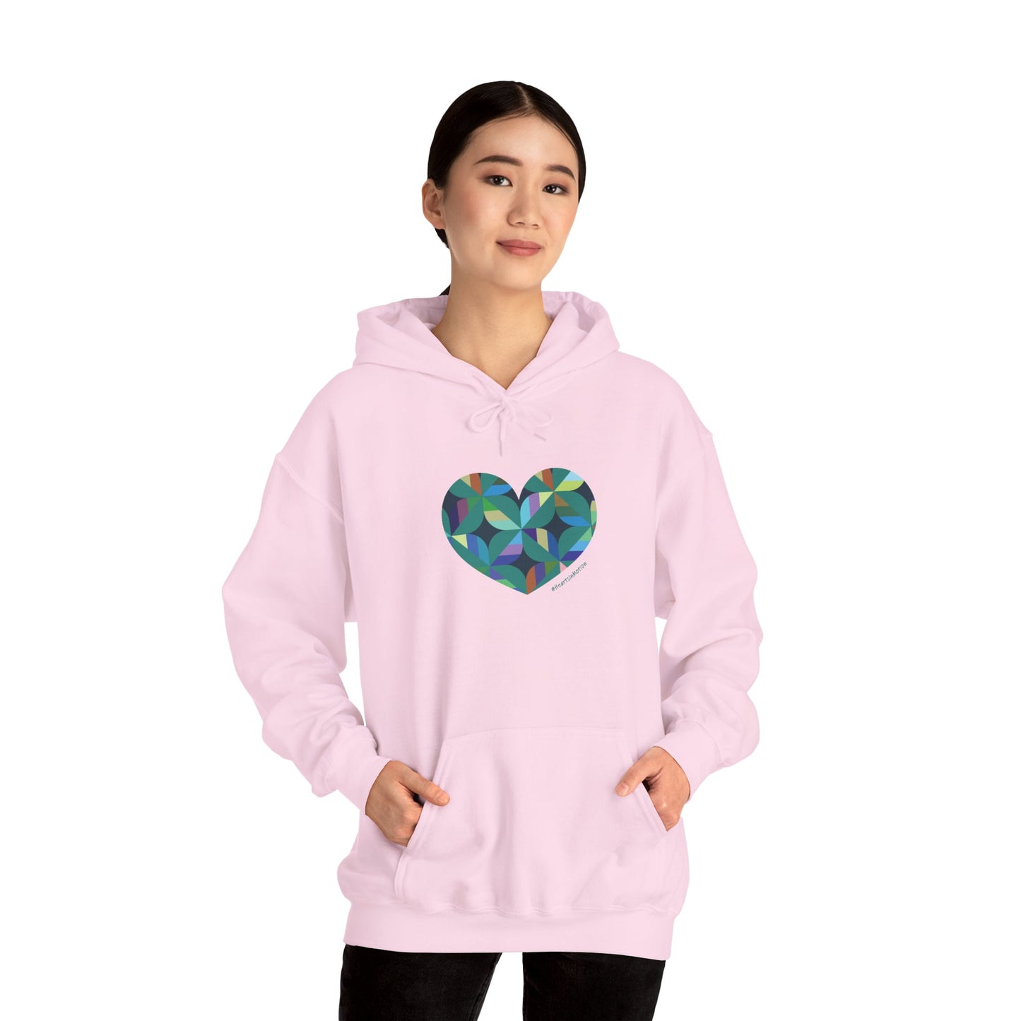 Colourful Heart Design Unisex Hoodie | Cozy Sweatshirt, #HeartsInMotion