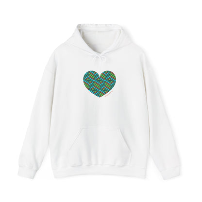 Colourful Heart Hoodie, Unisex Heavy Blend Sweatshirt, #HeartsInMotion