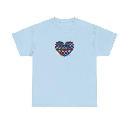 8" Rainbow Scales Heart Tee - #HeartsInMotion