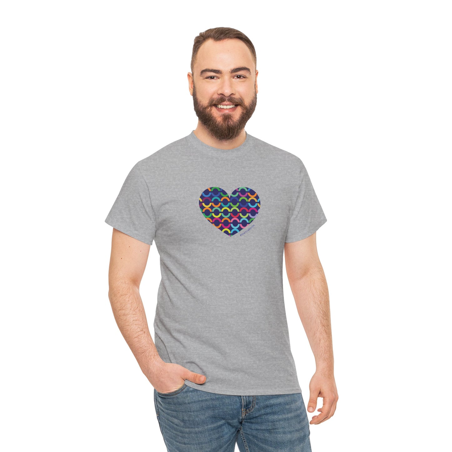 8" Rainbow Scales Heart Tee - #HeartsInMotion