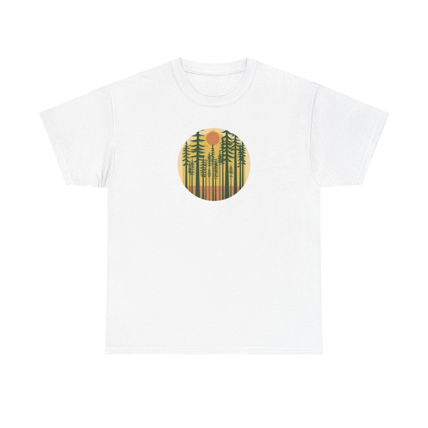 Nature Sunset Unisex Heavy Cotton Tee, Outdoor Tee, Gift for Nature Lovers