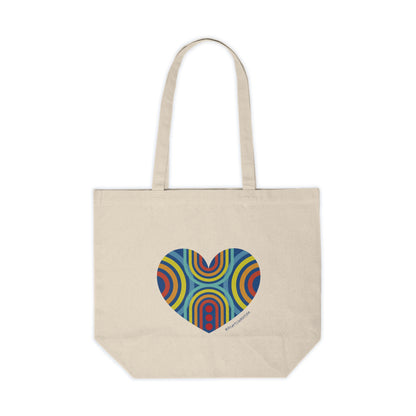 Colourful Heart Design Canvas Shopping Tote - #HeartsInMotion