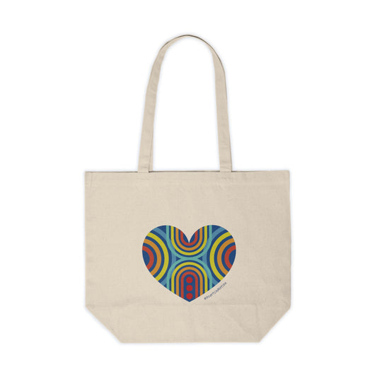 Colourful Heart Design Canvas Shopping Tote - #HeartsInMotion