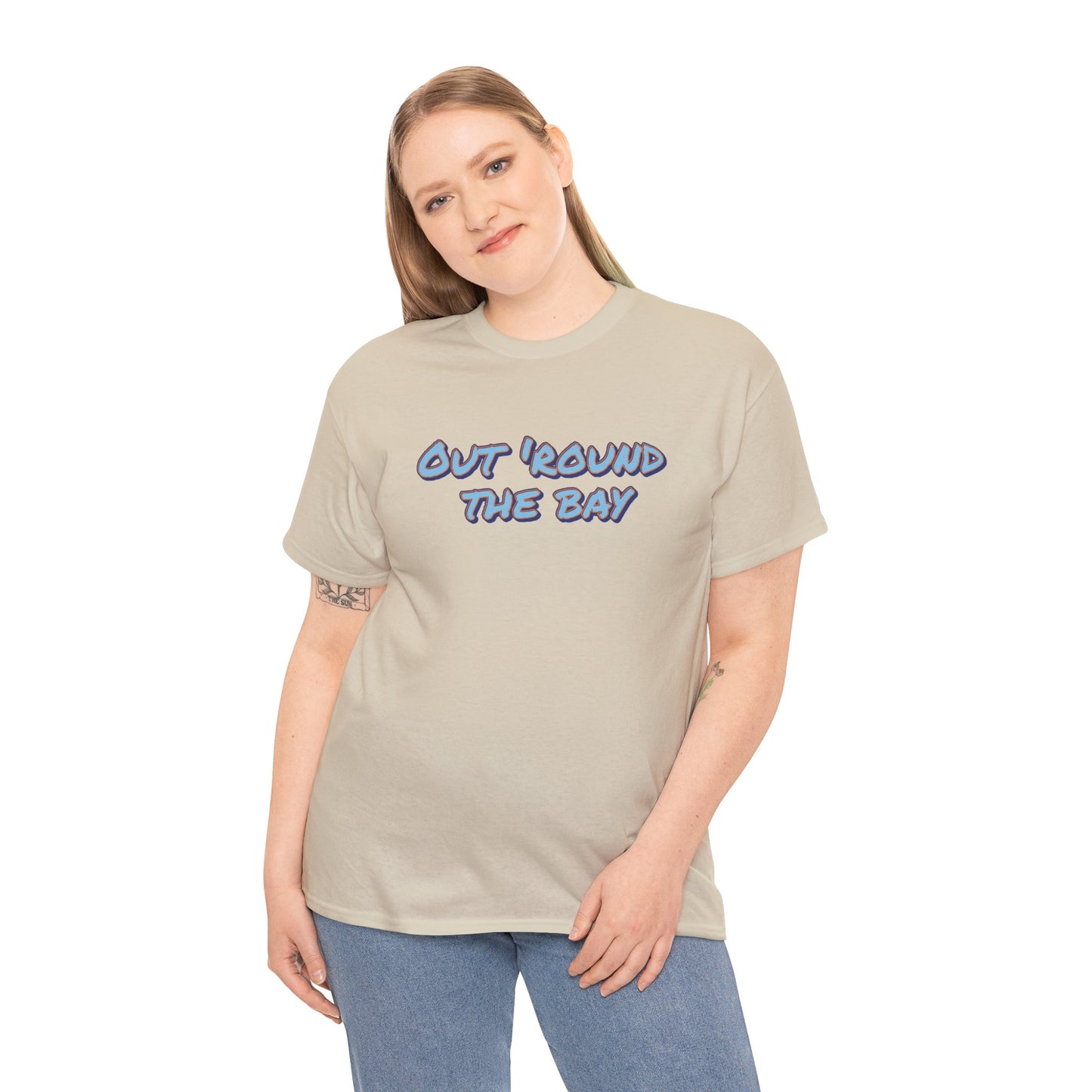 Unisex Heavy Cotton Tee - 'Out 'Round The Bay' Casual Shirt, Fun Graphic Tee