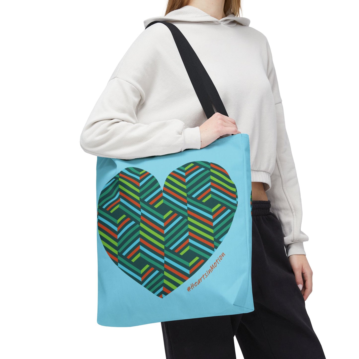 Colourful Heart Pattern Tote Bag | Eco-Friendly Shopping Bag, #HeartsInMotion