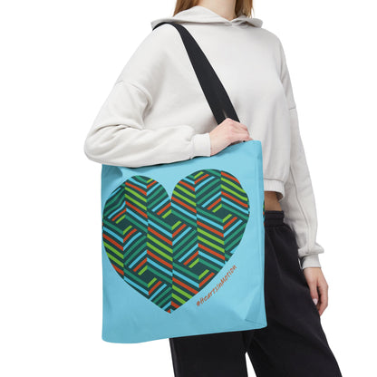 Colourful Heart Pattern Tote Bag | Eco-Friendly Shopping Bag, #HeartsInMotion
